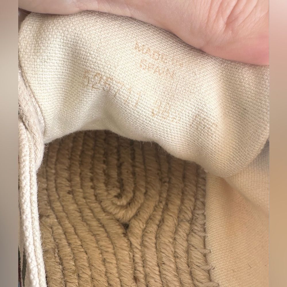Gucci Cream Canvas Logo Lace-Up Platform Espadrilles Sz 38.5 Collapsible Heels - Picture 6 of 10